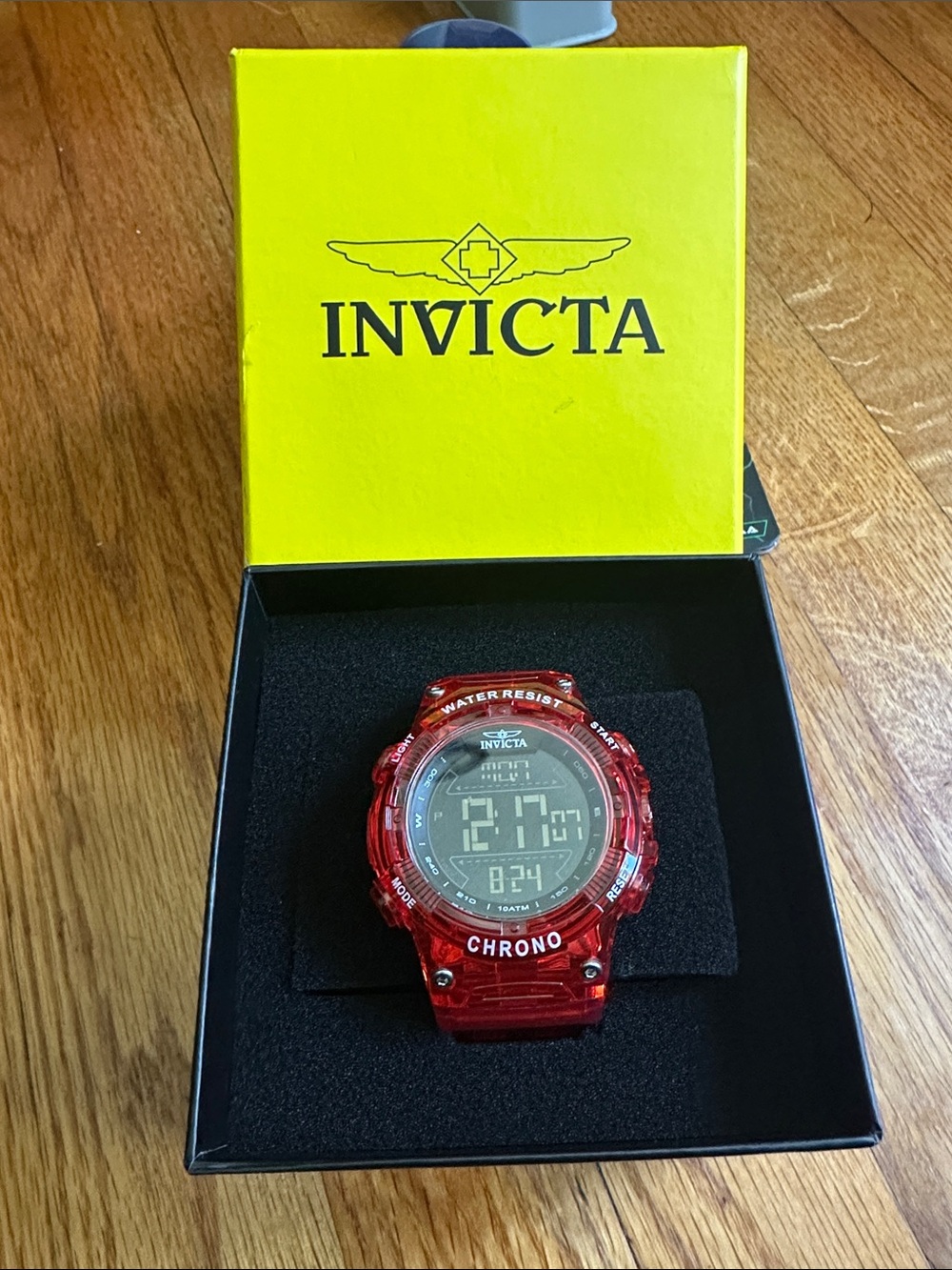 Invicta Red Digital Chrono Sport Watch water resistant